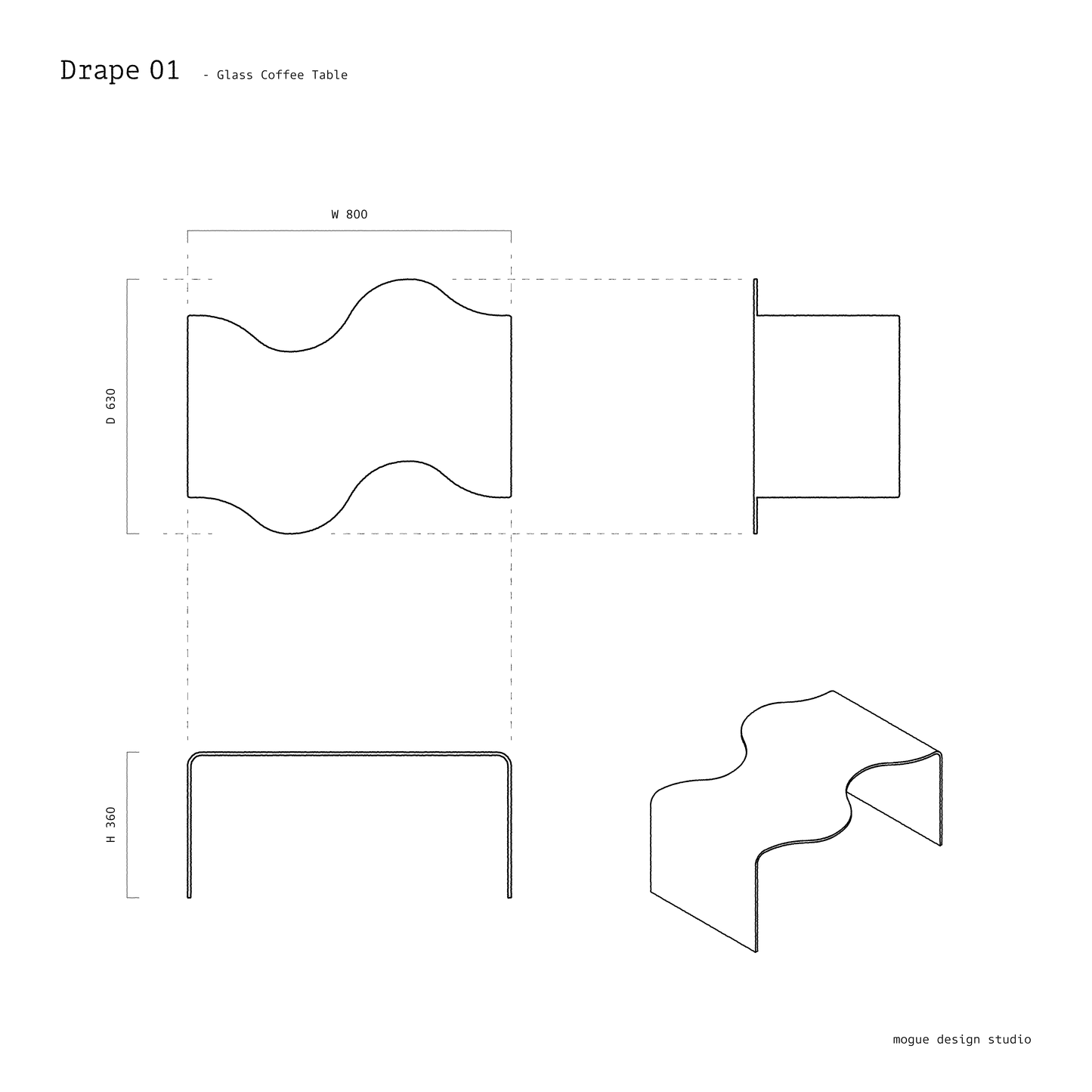 Drape 01 - Glass Coffee Table